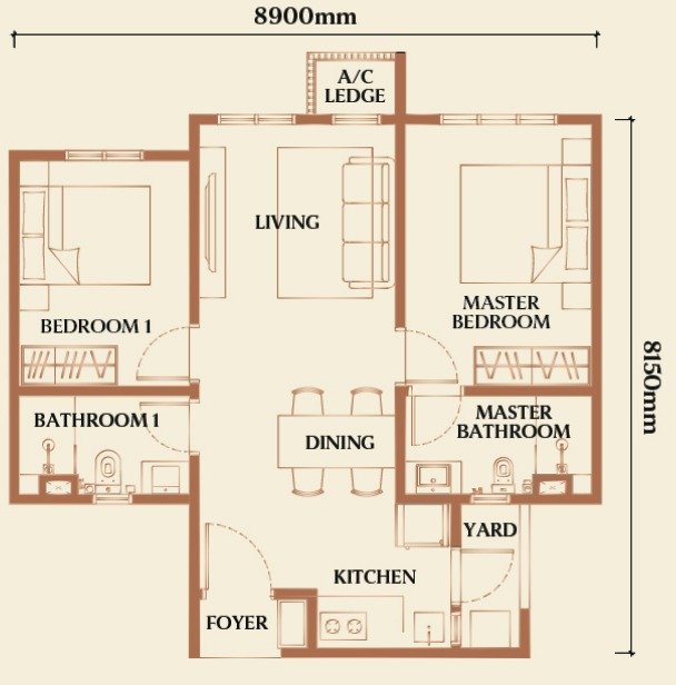 Type D2 floor plan