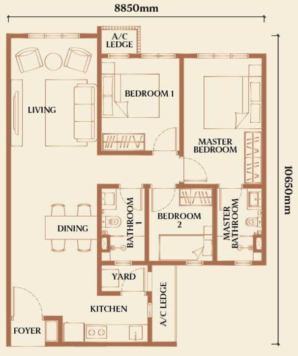 Type E2 floor plan