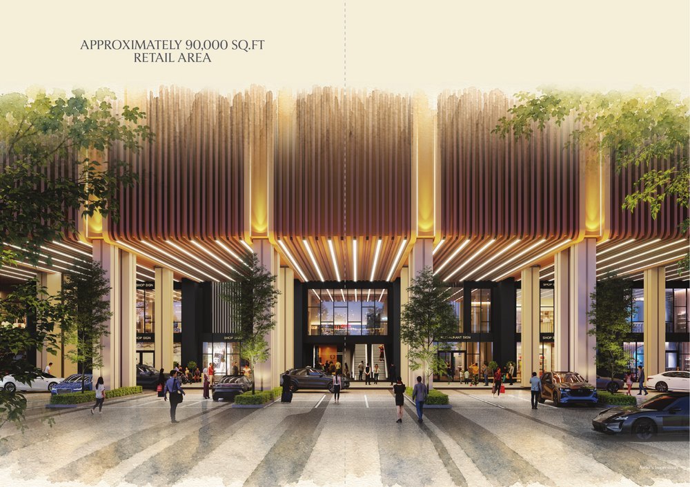 Retail podium entrance